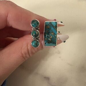 Turquoise and Gold Women's Jewelry Set